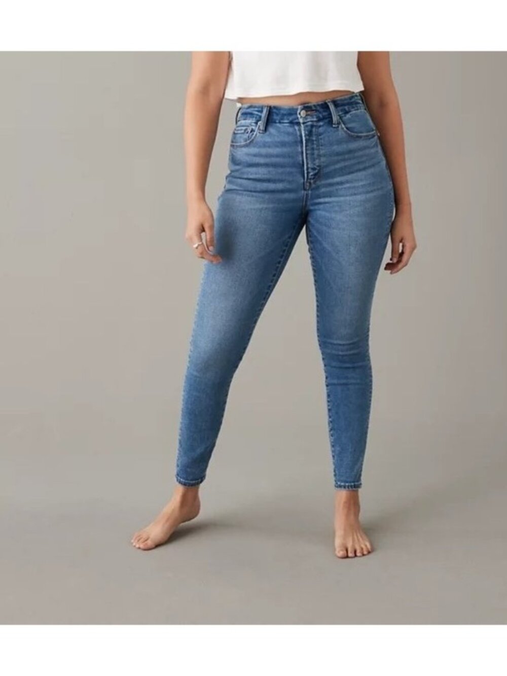 AMERICAN EAGLE AE BFF Jeggings Sz XL Medium Standard Denim Blue Cotton Blend